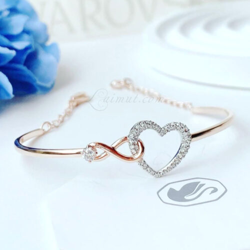 Vòng Tay Swarovski Chính Hãng Infinity And Heart Bangle 5518869