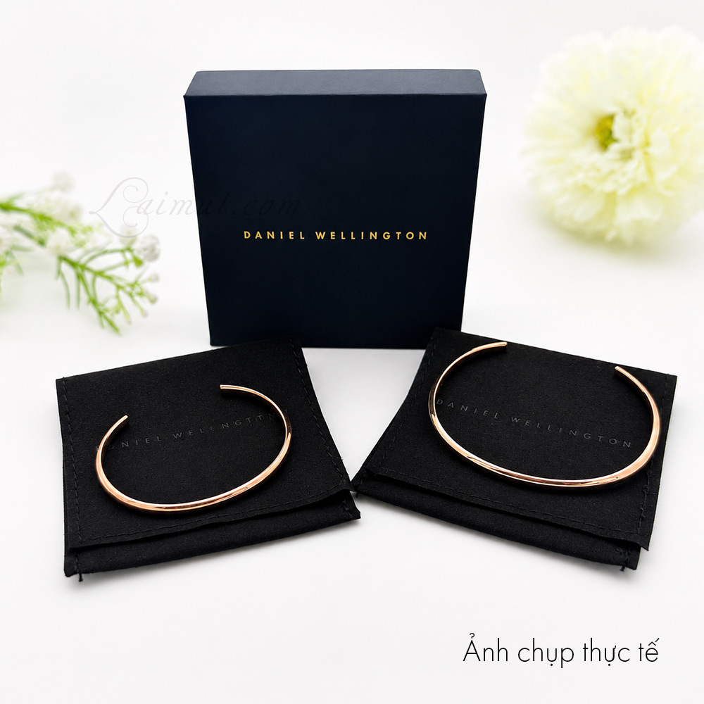 Vòng cuff Daniel Wellington DW00401944 DW00401984 | Arch Cuff Rose gold 4mm | Laimut | Ảnh chụp thực tế fullbox