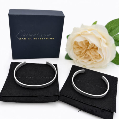 Vòng cuff Daniel Wellington DW00401763 DW00401767 chính hãng | Line Cuff Brushed | Laimut | Ảnh chụp thực tế fullbox