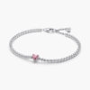 Vòng tay Pandora 590041C03 chính hãng | Pink Sparkling Heart Tennis Bracelet | Laimut