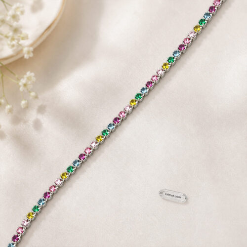 Vòng tay Pandora 593927C03 chính hãng | Rainbow Tennis Bracelet | Laimut | Ảnh chụp thực tế