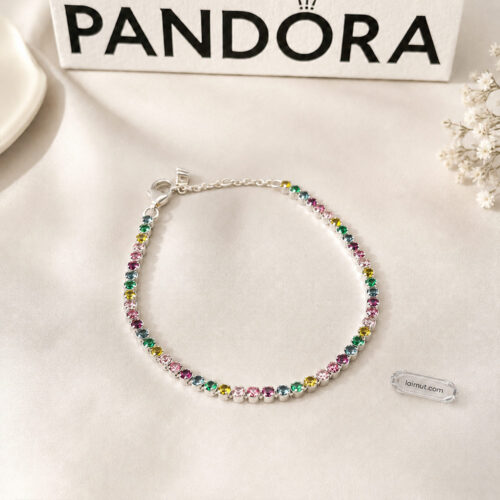 Vòng tay Pandora 593927C03 chính hãng | Rainbow Tennis Bracelet | Laimut | Ảnh chụp thực tế