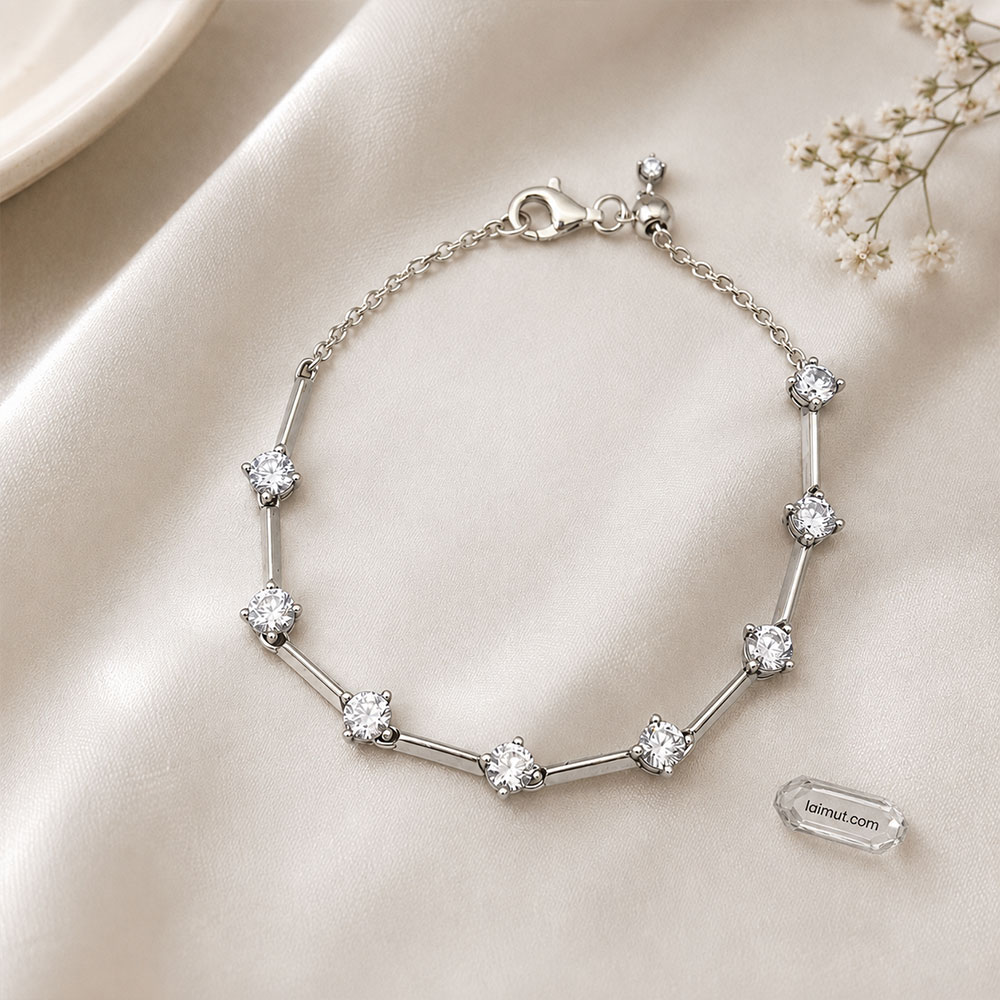 Vòng tay Pandora 593009C01 chính hãng | Sparkling Bars Bracelet | Laimut | Ảnh chụp thực tế