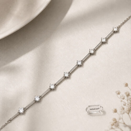 Vòng tay Pandora 593009C01 chính hãng | Sparkling Bars Bracelet | Laimut | Ảnh chụp thực tế
