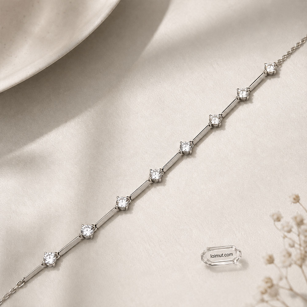 Vòng tay Pandora 593009C01 chính hãng | Sparkling Bars Bracelet | Laimut | Ảnh chụp thực tế