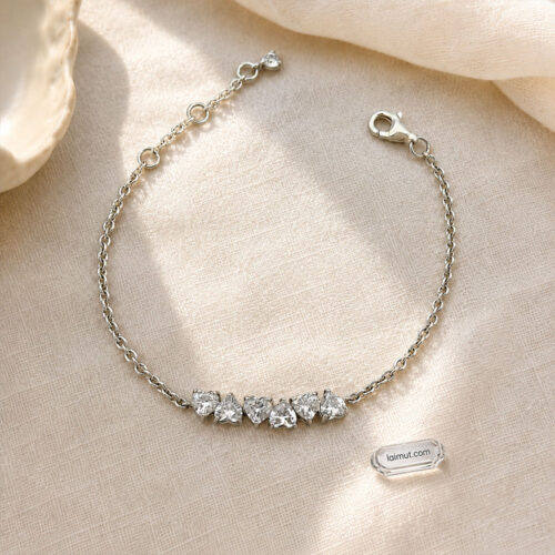 Lắc tay Pandora 591162C01 chính hãng | Sparkling Endless Hearts Chain Bracelet | Laimut | Ảnh mẫu đeo | Ảnh chụp thực tế