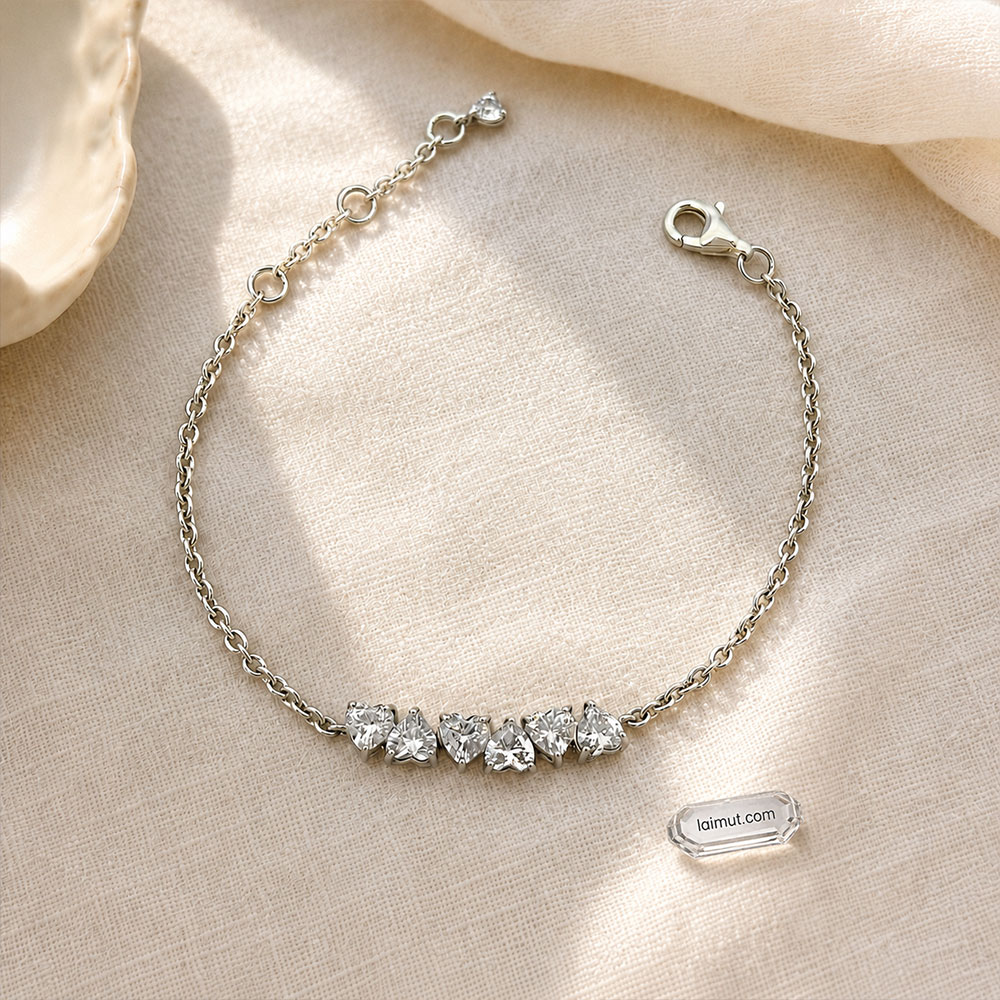 Lắc tay Pandora 591162C01 chính hãng | Sparkling Endless Hearts Chain Bracelet | Laimut | Ảnh mẫu đeo | Ảnh chụp thực tế