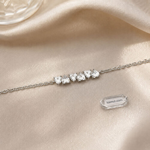 Lắc tay Pandora 591162C01 chính hãng | Sparkling Endless Hearts Chain Bracelet | Laimut | Ảnh mẫu đeo | Ảnh chụp thực tế