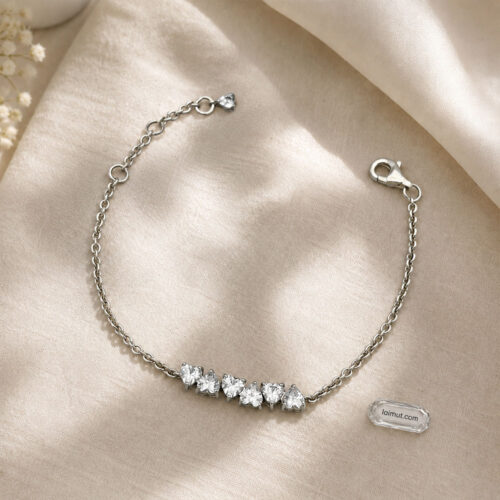 Lắc tay Pandora 591162C01 chính hãng | Sparkling Endless Hearts Chain Bracelet | Laimut | Ảnh mẫu đeo | Ảnh chụp thực tế