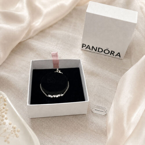 Lắc tay Pandora 591162C01 chính hãng | Sparkling Endless Hearts Chain Bracelet | Laimut | Ảnh mẫu đeo | Ảnh chụp thực tế