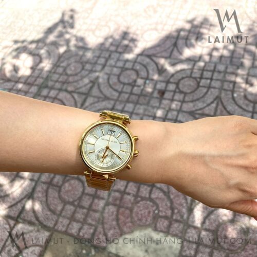 Đồng Hồ Chính Hãng Michael Kors Nữ Sawyer Gold Dial 39mm