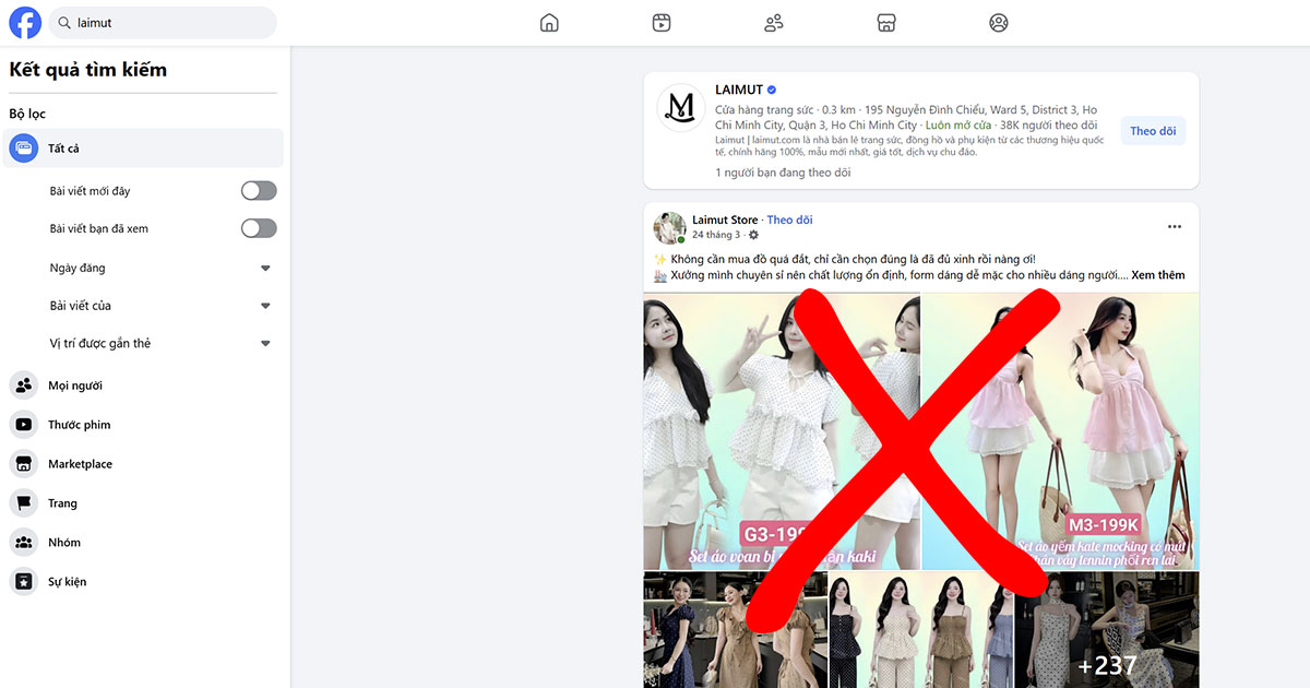 Phân biệt Laimut Official và shop trùng tên trên Facebook